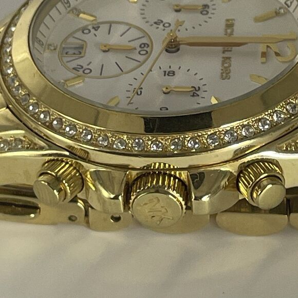 Michael Kors MK5835 Pressley Women\'s White Dial Gold Tone Chronograph Watch main image 4